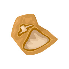 Isolated vector illustration of a traditional chinese fried wonton