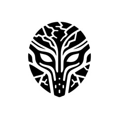 Naklejka premium tribal mask shaped by earth, with cracked texture lines