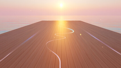 Endless Pathway Leading Towards the Setting Sun