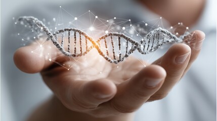 Close-up visualization of dna model in a clean laboratory setting