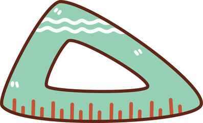 school stationery of triangle ruler vector illustration 