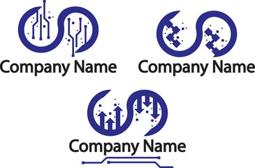 Fototapeta premium Letter S Logo Technology Crypto Business Icon For Website Logotype Unique Logo Design Vector