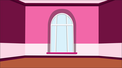 Interior Empty Living Room Horizontal Apartment Design Minimalist 3 Wall Bedroom Modern House Front View No People Indoor Lobby Vector