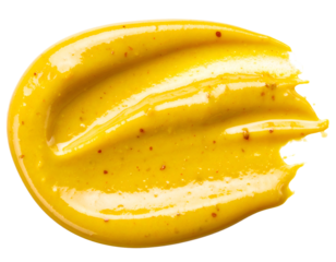 Honey mustard sauce smear isolated on transparent background