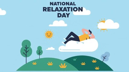 animated moving image about the celebration of national relaxation day