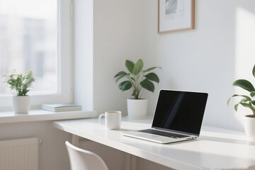 Modern Home Office in Natural Light