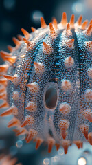 Detailed macro view of spiky sphere
