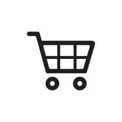 Shopping cart line art icon for apps and websites template