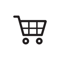 Shopping cart line art icon for apps and websites template