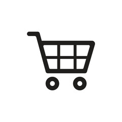 Shopping cart line art icon for apps and websites template