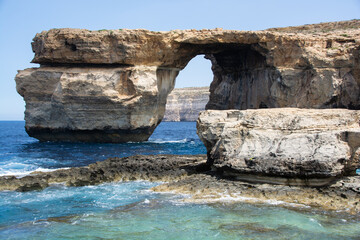 Azure Window Limestone Arch in Gozo, Malta