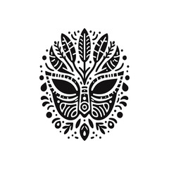 Tribal masks for healers, herbal or leaf motifs