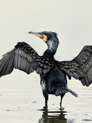 Great Cormorant (Phalacrocorax carbo) in natural habitat