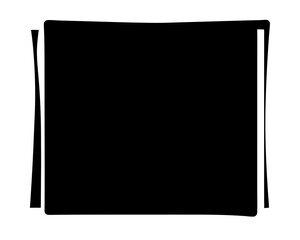Obraz premium Black rectangle on white background with irregular borders provides a modern touch