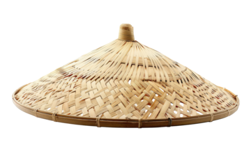 Light beige woven bamboo sun hat
