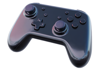 Modern 3D game controller with glossy buttons and sleek design for gaming