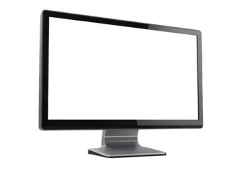 Modern computer monitor with blank screen isolated on transparent background