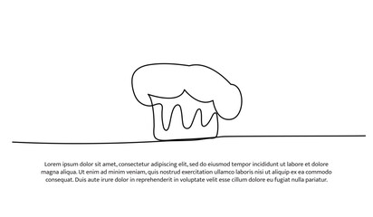 One line of cupcake. Abstract minimal continuous line.