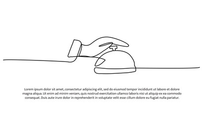 One line of service bell. Abstract minimal continuous line.