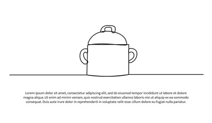 One line of pan. Abstract minimal continuous line.