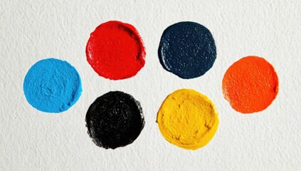 Abstract paint swatches in primary colors