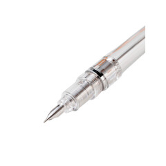Naklejka premium Close-up of Transparent Fountain Pen Nib and Feed