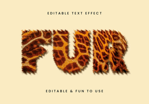 Orange And Brown Animal Font Giraffe Fur Safari Text Effect