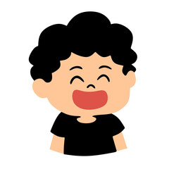 Smiling Boy Character with Happy Expression Illustration