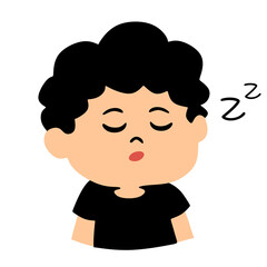 Sleeping Character with Zzz Symbol Illustration