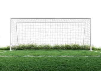 Soccer goal on grassy field