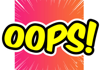 Cartoon comic sign burst clouds. Speech bubble, Oops sign expression and pop art text frames. Comics mem expressions speech, superhero book Oops label. Isolated vector symbols set
