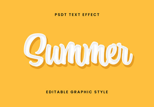 White Summer Font Script Glossy Text Effect