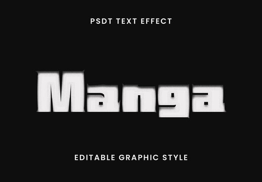 White Japan Font Manga Comic Bold Text Effect