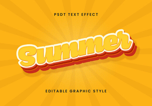 Yellow And Red Summer Font Layered Retro Sunburst Text Effect