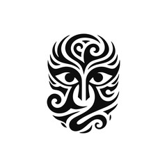Naklejka premium Tribal masks showing wind, rotating or curved lines