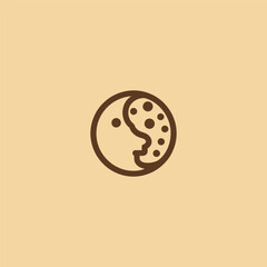 Fototapeta premium Cookie logo in clean and simple minimalist line art design.