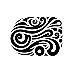 Tribal masks showing wind, rotating or curved lines