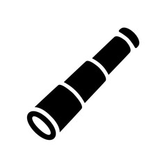 Telescope icon with long tube for distant viewing and observation
