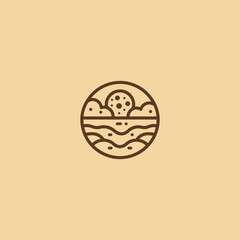 Obraz premium Cookie logo in clean and simple minimalist line art design.
