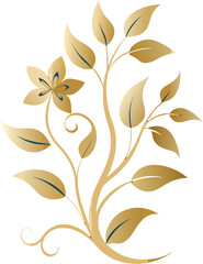 metallic gold plant design curling vines delicta