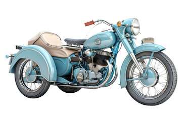 Obraz premium Light-blue vintage sidecar motorcycle