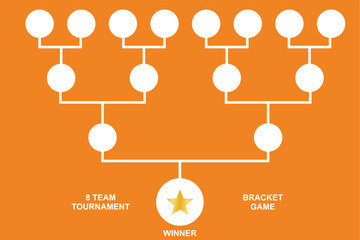 bracket game tournament vector template illustration 8 team from top to down © Faridzdesign