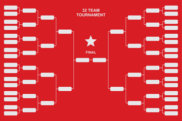 bracket game tournament vector template illustration 32 team © Faridzdesign