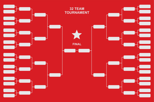 bracket game tournament vector template illustration 32 team