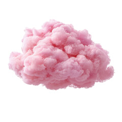 Fluffy pink cotton candy cloud shaped like a sweet treat at a summer fair or carnival