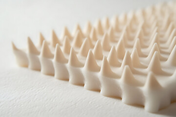 Fototapeta premium Abstract pattern of pointed beige elements on a white background