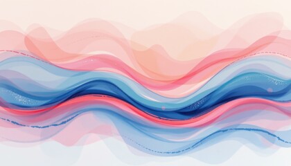 Abstract Fluid Forms Blue and Peach Gradient