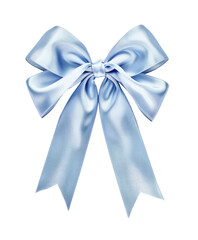 Naklejka premium Light-blue satin ribbon bow