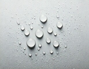 drops of water on a white background, top view. minimalism. purity