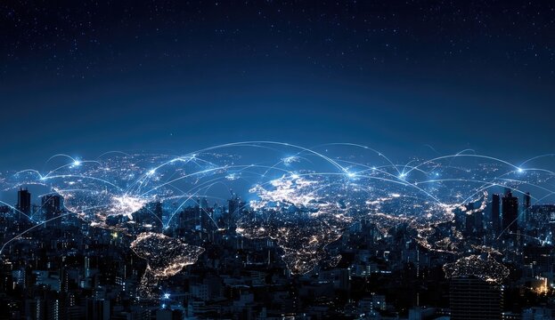 Global network at night